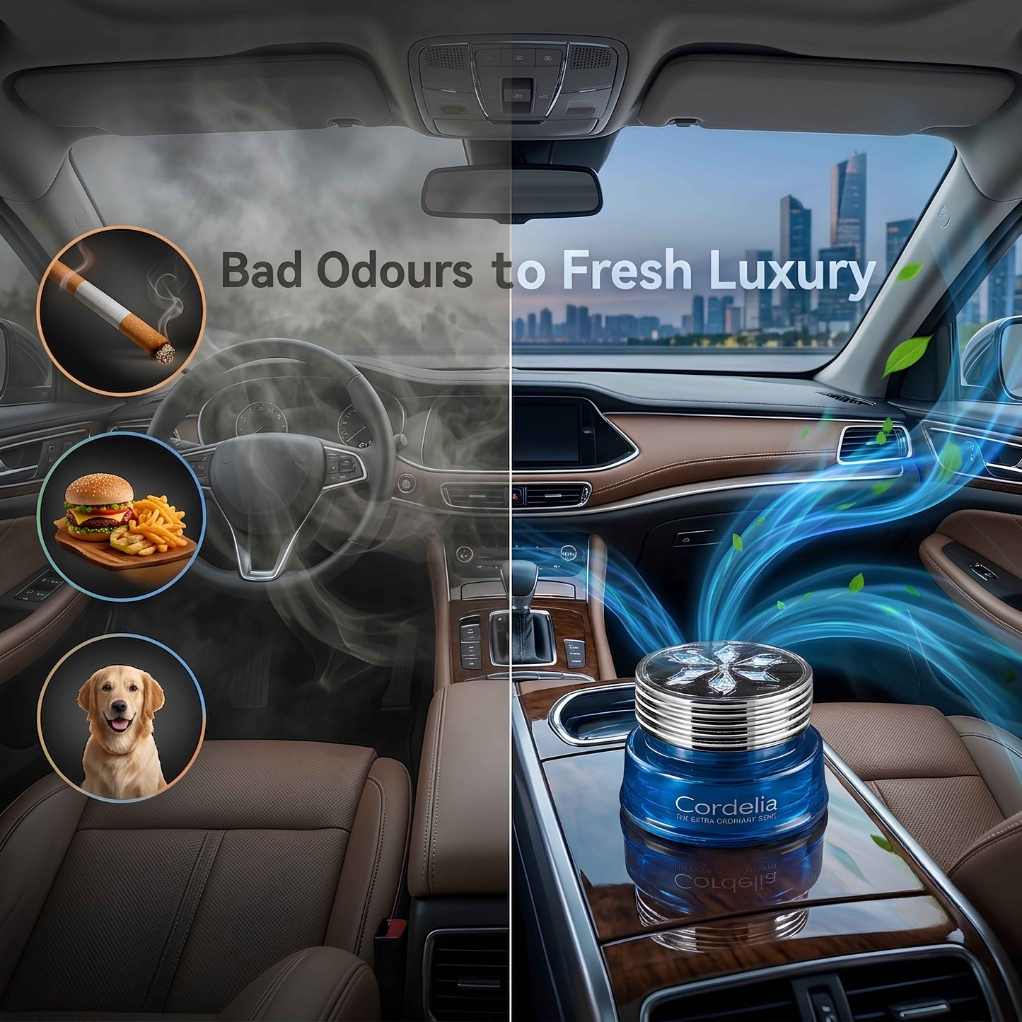 Eriva Premium Gel Car Perfume 80g | Long-Lasting Car Air Freshener | Dashboard Gel Air Freshener | Odour Eliminator for Cars | Luxury Car Fragrance for All Cars