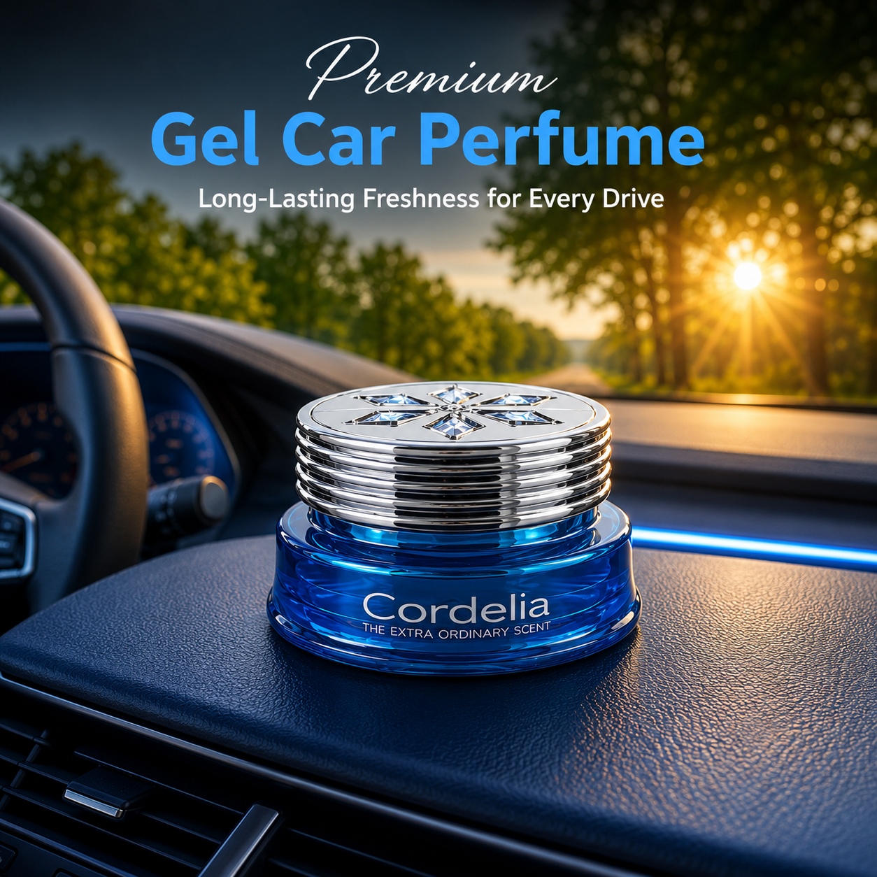 Eriva Premium Gel Car Perfume 80g | Long-Lasting Car Air Freshener | Dashboard Gel Air Freshener | Odour Eliminator for Cars | Luxury Car Fragrance for All Cars