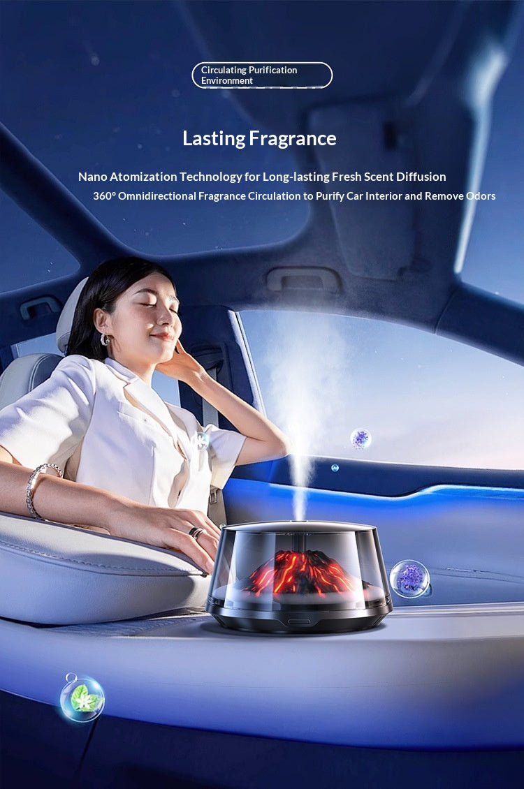 Eriva High-End Car Aromatherapy Diffuser Volcano Iceberg View Cloud Fog Decorative Interior Air Purifier for Vehicle